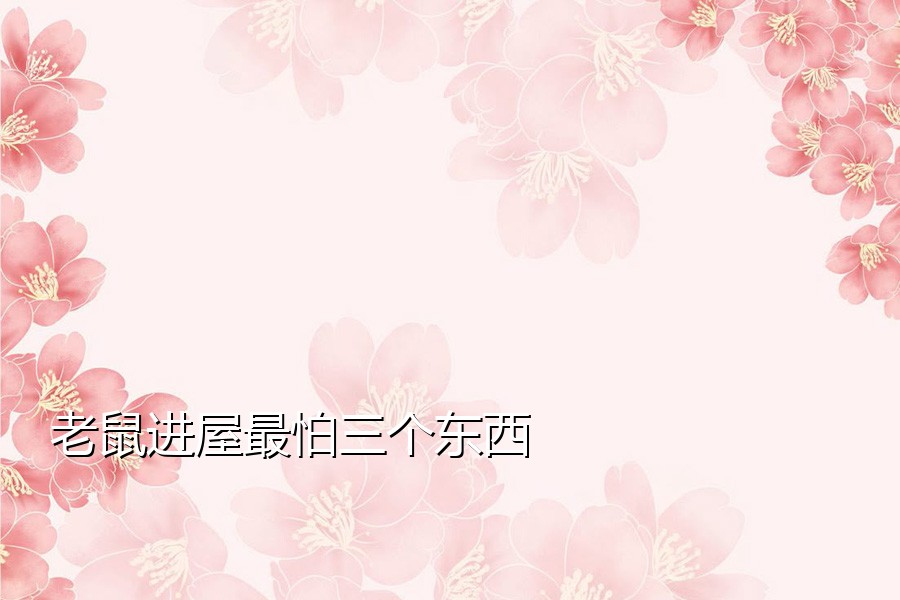 老鼠进屋最怕三个东西